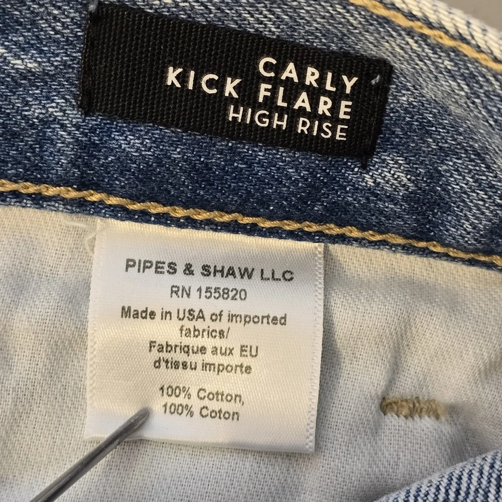 $248 Veronica Beard Women's Blue Carly High Rise Kick Flare Jeans PantsSize 26/2 - Picture 8 of 15